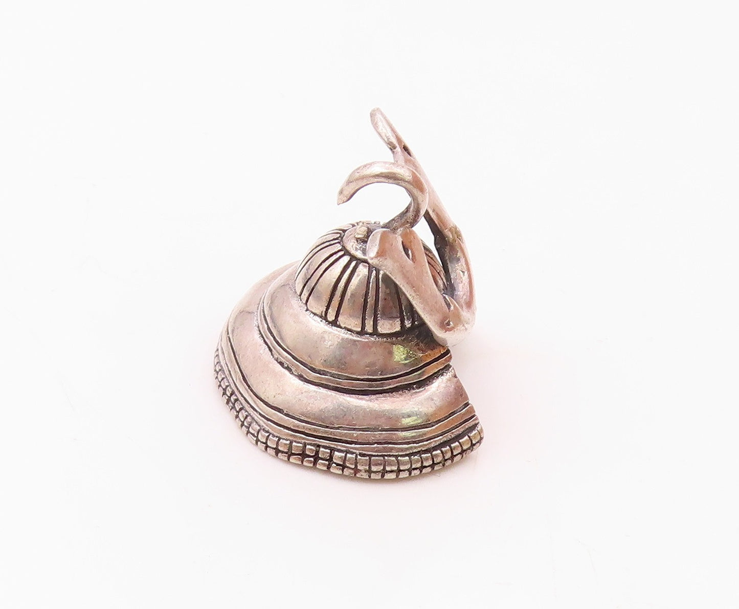 925 Sterling Silver  Vintage Samurai Helmet Pendant  PT17142