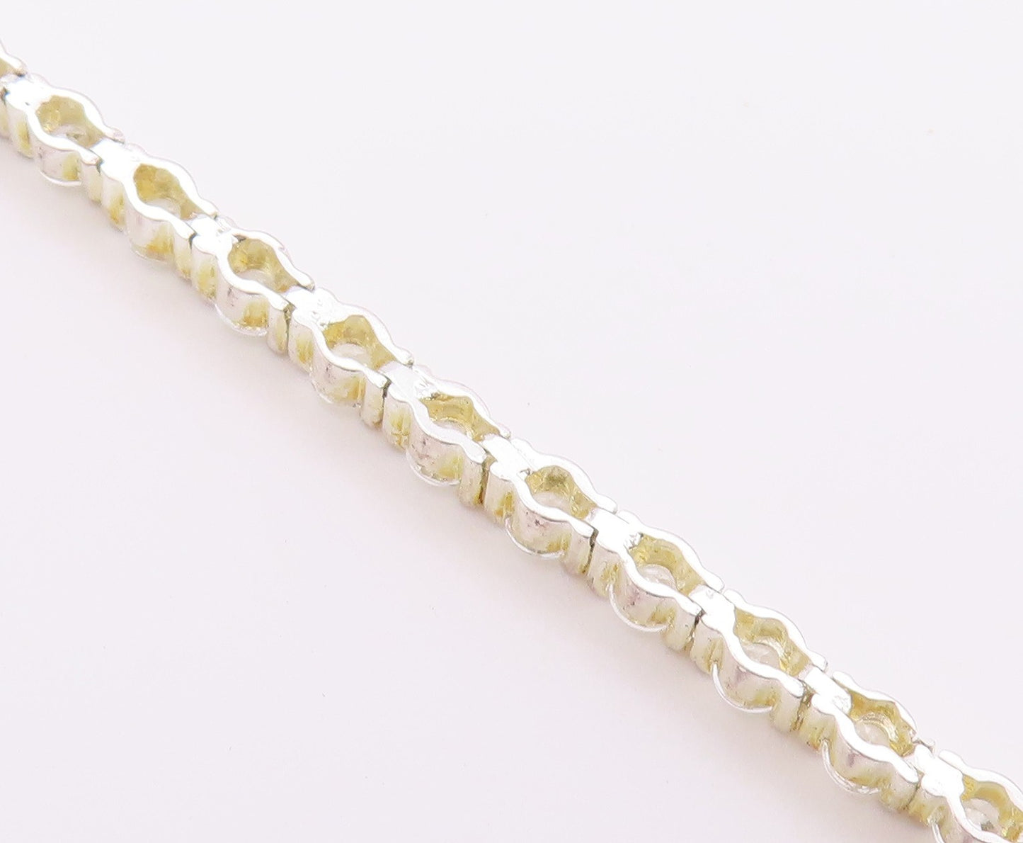 925 Sterling Silver  Shiny Round Cut Cubic Zirconia Tennis Bracelet  BT7369