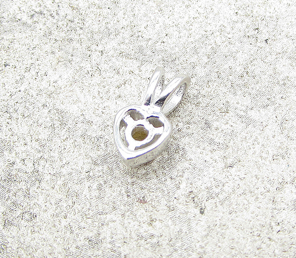 925 Sterling Silver  Citrine Love Heart Slider Pendant  PT1168