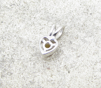 925 Sterling Silver  Citrine Love Heart Slider Pendant  PT1168