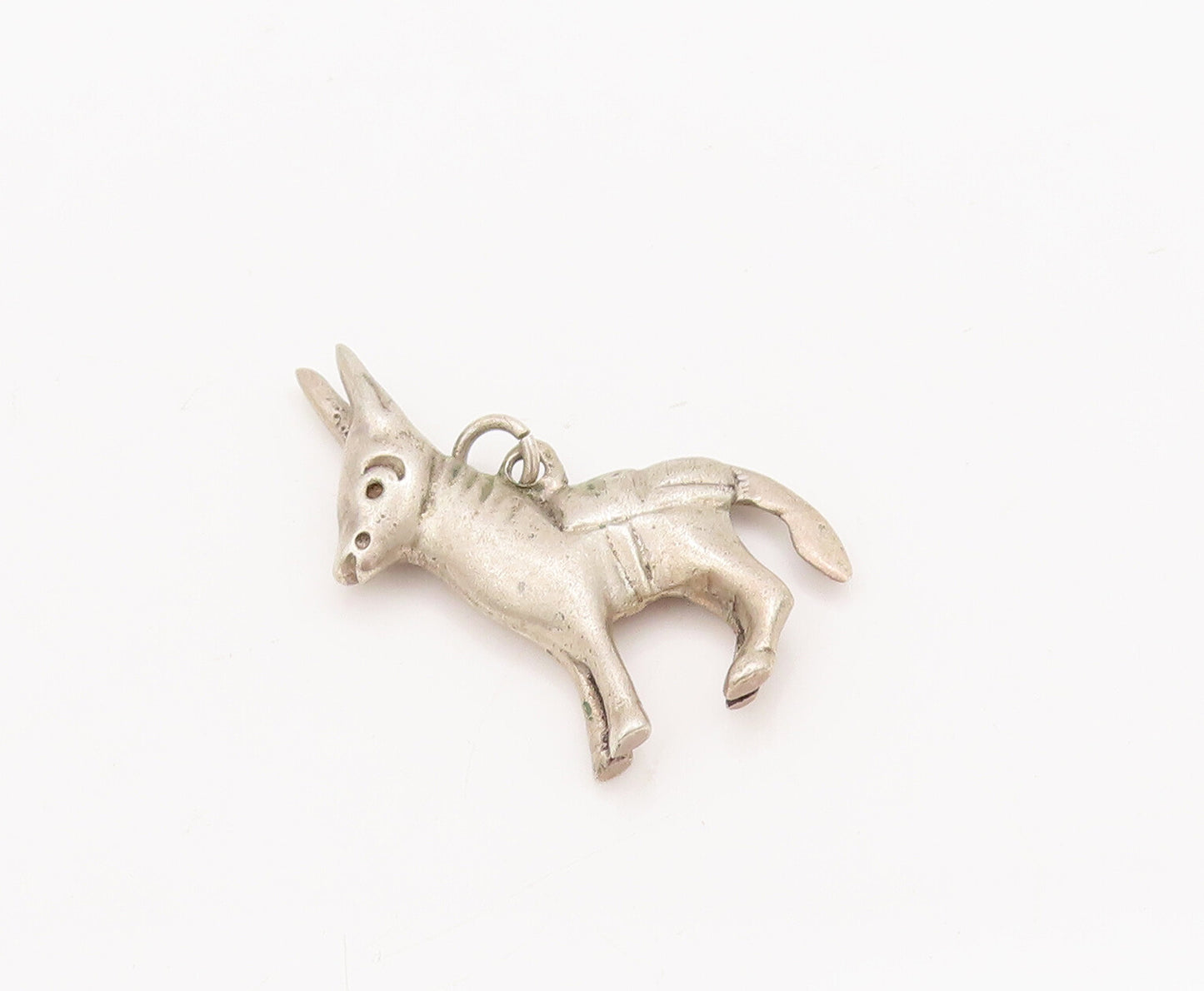 925 Sterling Silver Vintage Pendant Solid 3D Carved Baby Donkey  PT23048