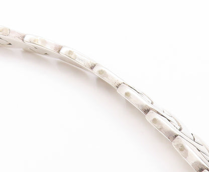 925 Sterling Silver Vintage Necklace Designer Graduated Link Band NE4570