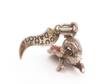 925 Sterling Silver Vintage Pendant Goldstone South Dakota Prospector  PT26221