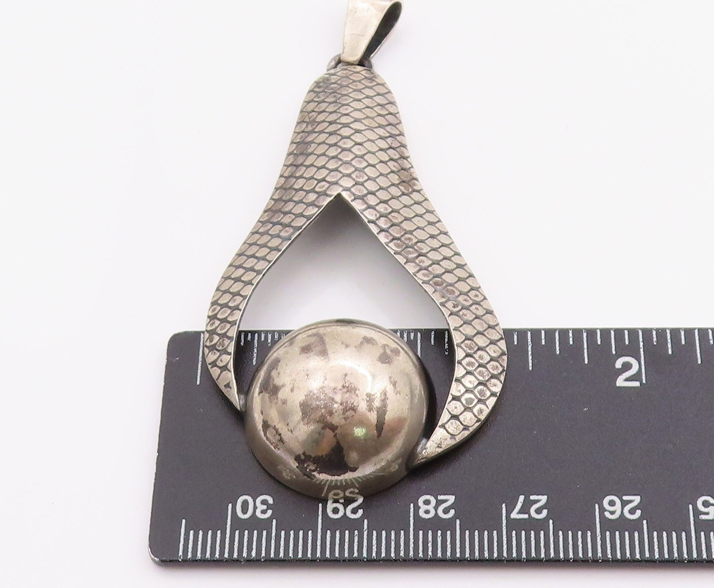 925 Sterling Silver Vintage Pendant POLAND Textured Celestial Globe  PT24903