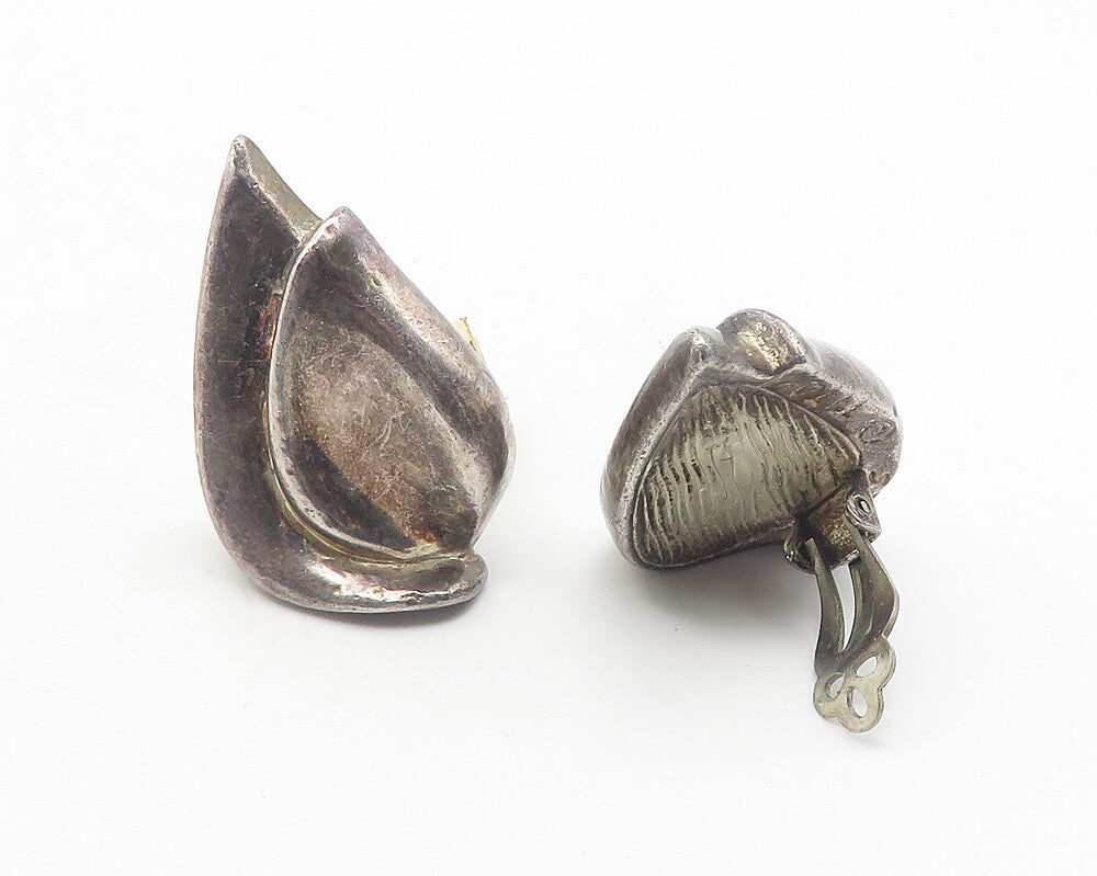 TITOK 925 Sterling Silver  Vintage Modernist Non Pierce Drop Earrings  EG6057