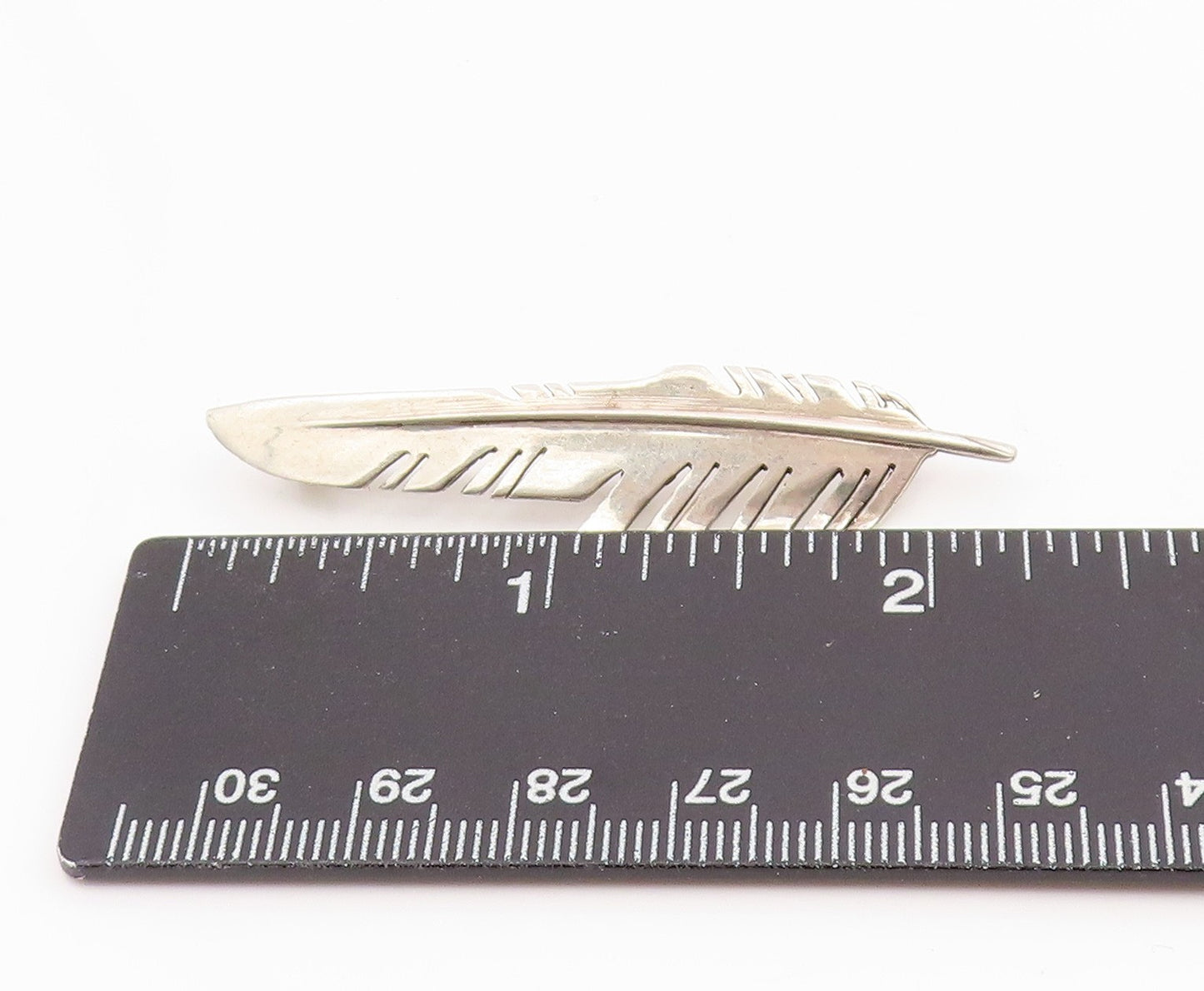 925 Sterling Silver Vintage Brooch Pin SOUTHWESTERN Minimalist Feather  BP12345
