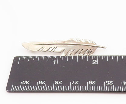 925 Sterling Silver Vintage Brooch Pin SOUTHWESTERN Minimalist Feather  BP12345