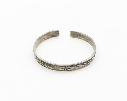 CHINESE EXPORT 925 Sterling Silver Vintage Antique Cuff Bracelet  BT7739