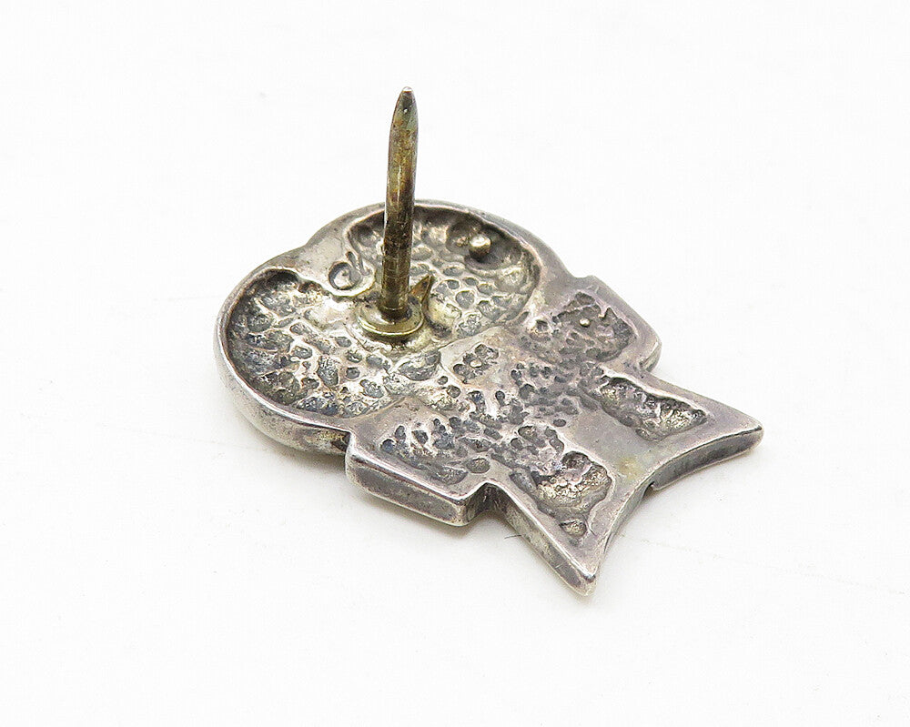 925 Sterling Silver  Vintage Shiny Smooth Swirl Design Sweater Pin  TR1816