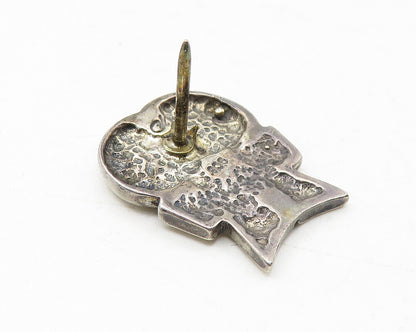 925 Sterling Silver  Vintage Shiny Smooth Swirl Design Sweater Pin  TR1816