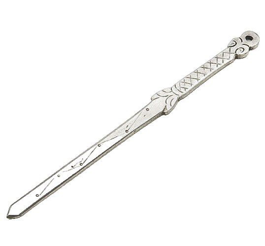 925 Sterling Silver  Vintage Shiny Etched Detail Sword Trinket  TR2599