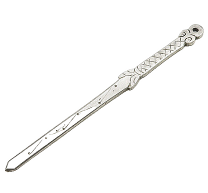 925 Sterling Silver  Vintage Shiny Etched Detail Sword Trinket  TR2599