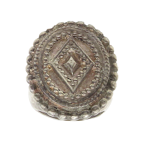 TULLA BOOTH 925 Silver  Vintage Diamond Shape Detail Band Ring Sz 7  RG19518