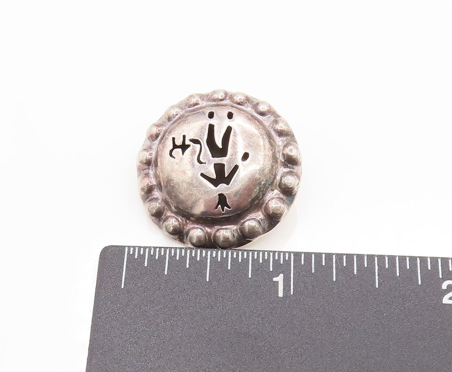 DESIGNER 925 Silver  Vintage Figure Cutout Scenery Clip Back Earrings  EG12388
