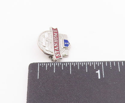 925 Sterling Silver  Vintage Enamel Stanhome Salesman Brooch Pin  BP9296