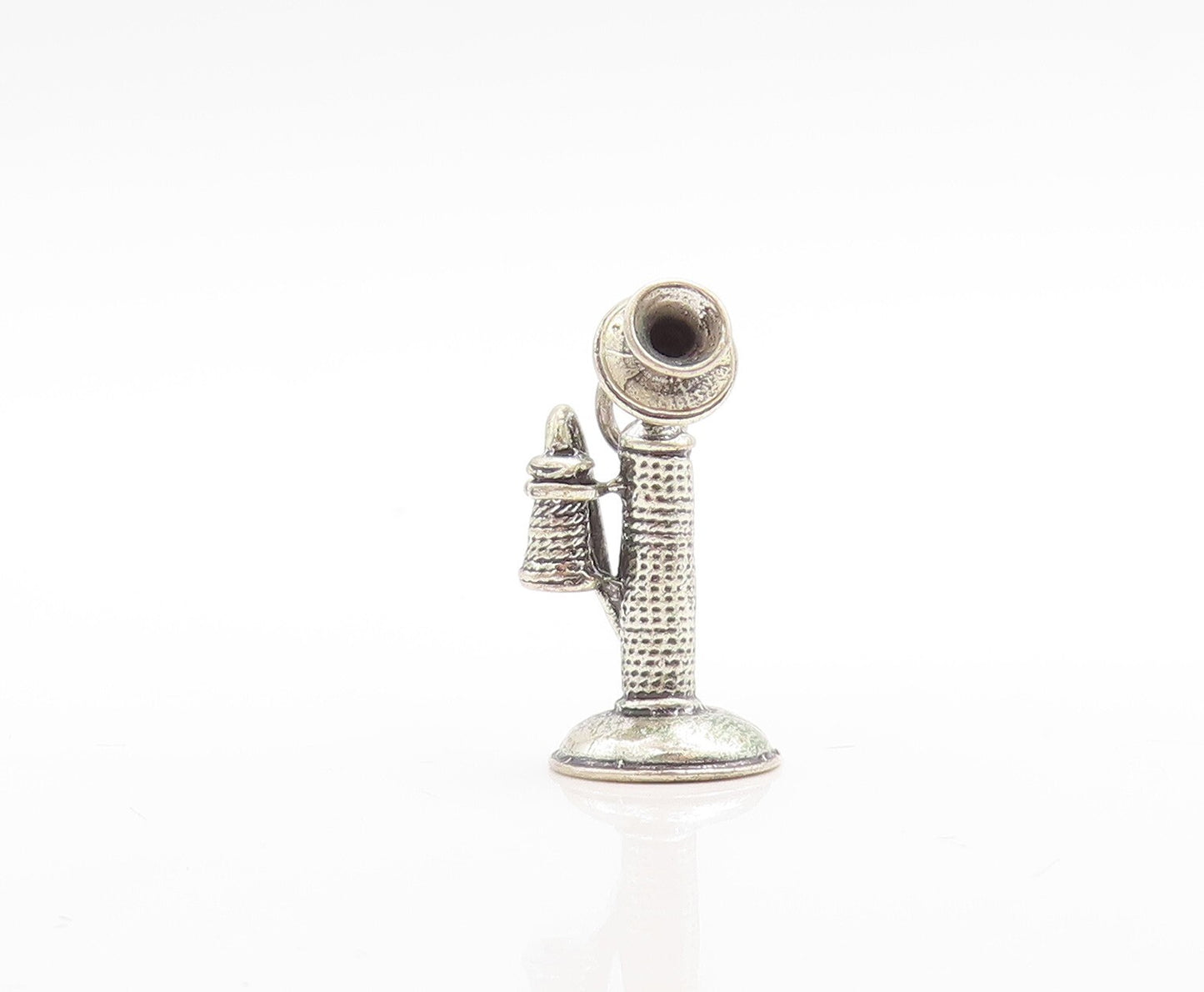 925 Sterling Silver Vintage Pendant DANECRAFT 3D Old Telephone Charm  PT23692
