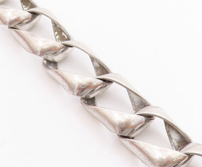 925 Sterling Silver Vintage Bracelet NORWAY Modernist Twisted Squares  BT11523