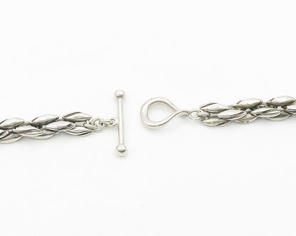 MICHAEL DAWKINS 925 Silver  Vintage Pearl Dome Twist Chain Necklace  NE2814