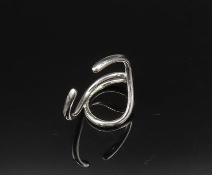 925 Silver  Vintage Minimalist Dainty Open Swirl Adjustable Ring Sz 7  RG25679