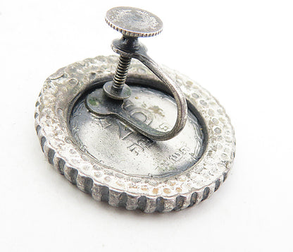 ISRAEL 925 Sterling Silver  Vintage Antique Coin Non Pierce Earrings  EG4038