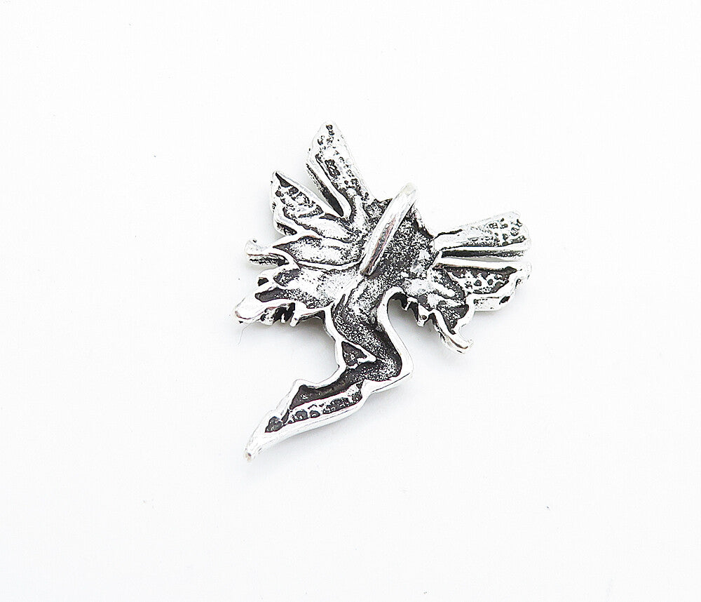 925 Sterling Silver  Vintage Shiny Flying Fairly Lady Motif Pendant  PT5425