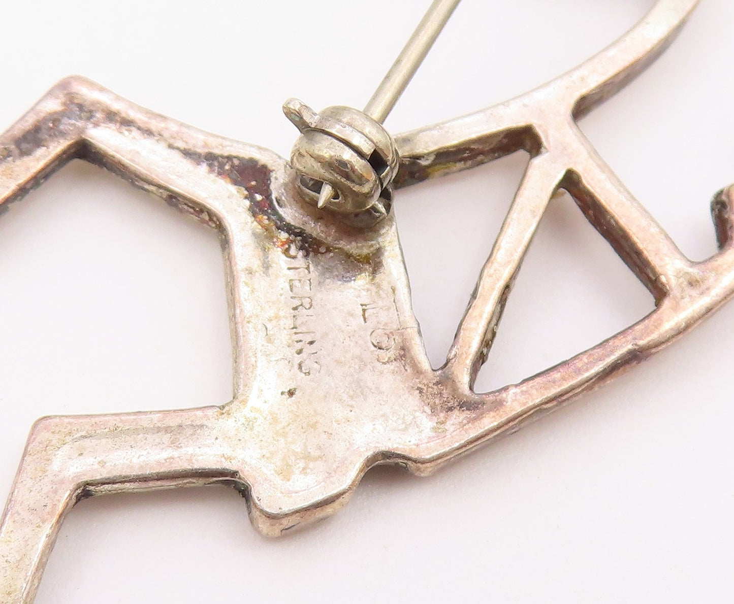 NAVAJO 925 Sterling Silver  Vintage Shiny Kokopelli Dancer Brooch Pin  BP8023