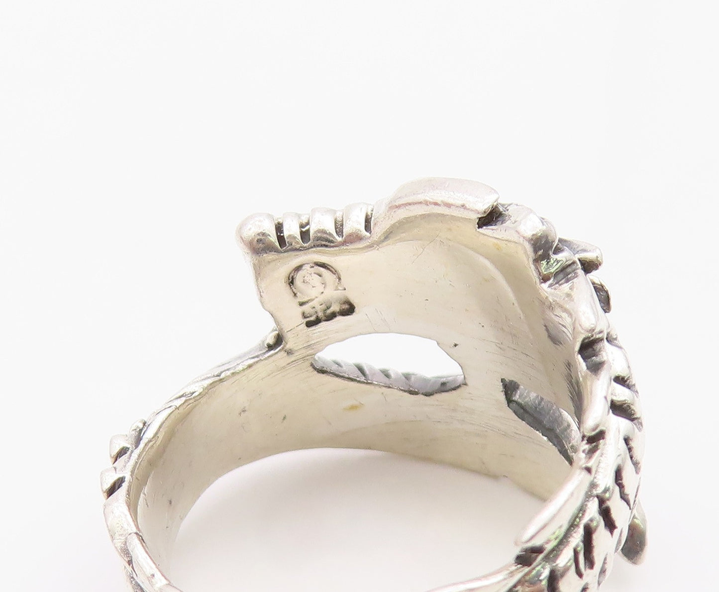 925 Sterling Silver Vintage Ring Modernist Chinese Dragon Wrap  Sz 5.5  RG36298