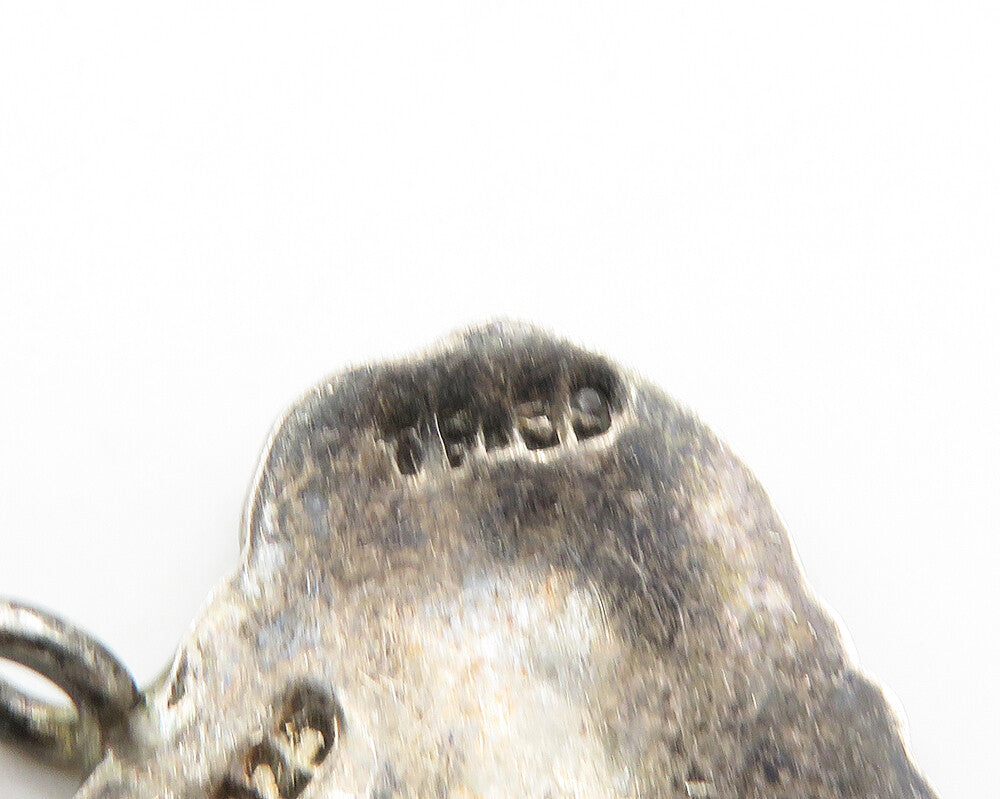 MEXICO 925 Silver  Vintage Dark Tone Love Heart Swirl Border Pendant  PT15455