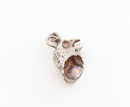925 Sterling Silver  Vintage Shiny Hollow Eagle's Head Motif Pendant  PT16795