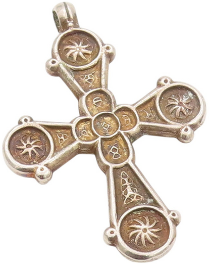 925 Sterling Silver Vintage Pendant MMA Byzantine Cross 6th Century  PT23992