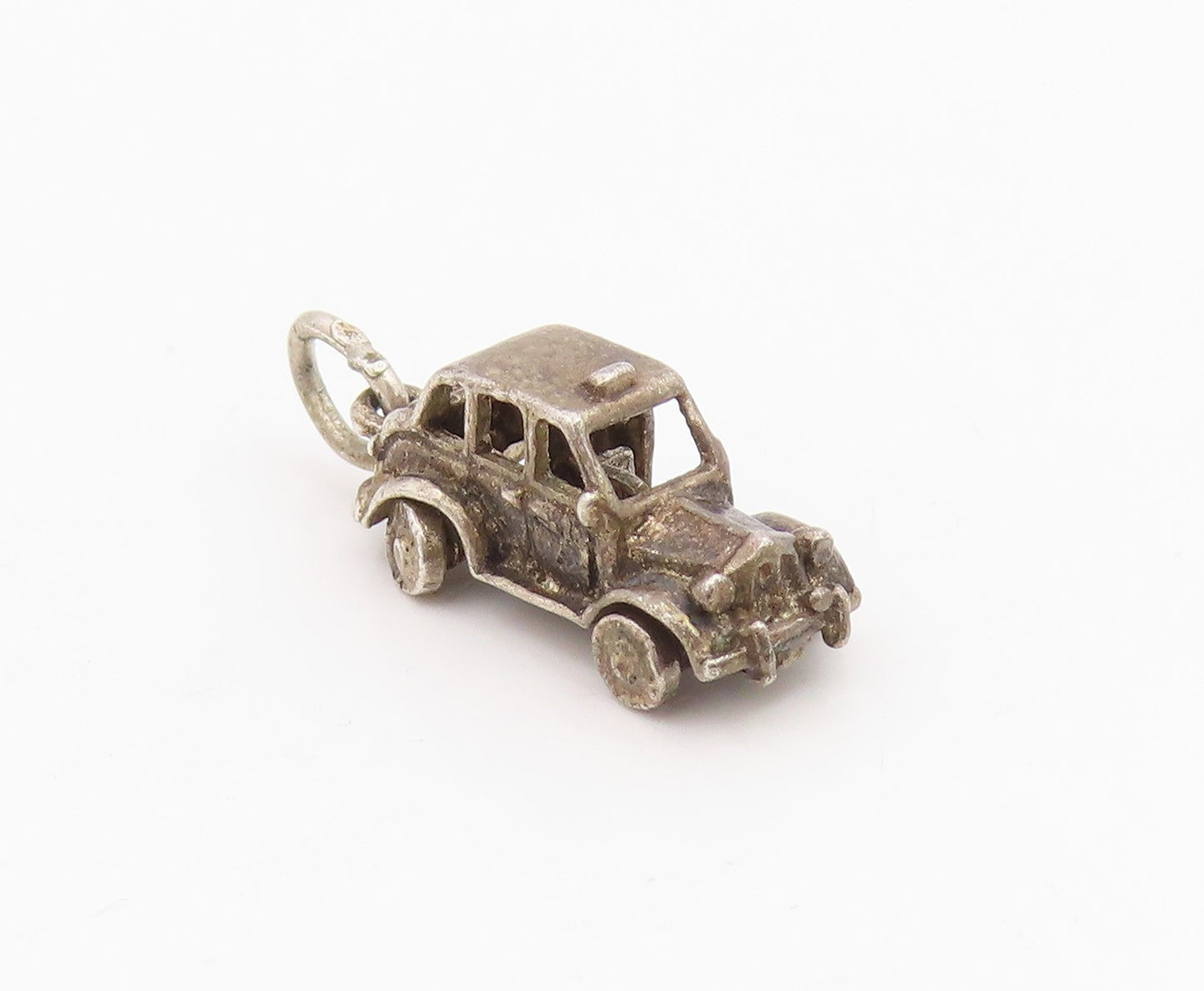 925 Sterling Silver Vintage Pendant Miniature Classic Car Charm Moves  PT26156