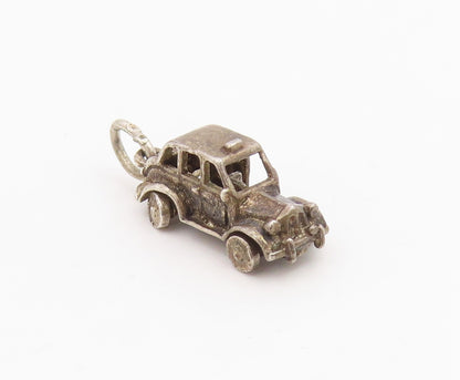 925 Sterling Silver Vintage Pendant Miniature Classic Car Charm Moves  PT26156