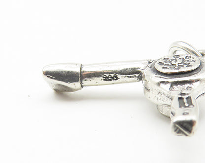 925 Sterling Silver  Vintage Petite Shiny Hair Blow Dryer Drop Pendant  PT8577
