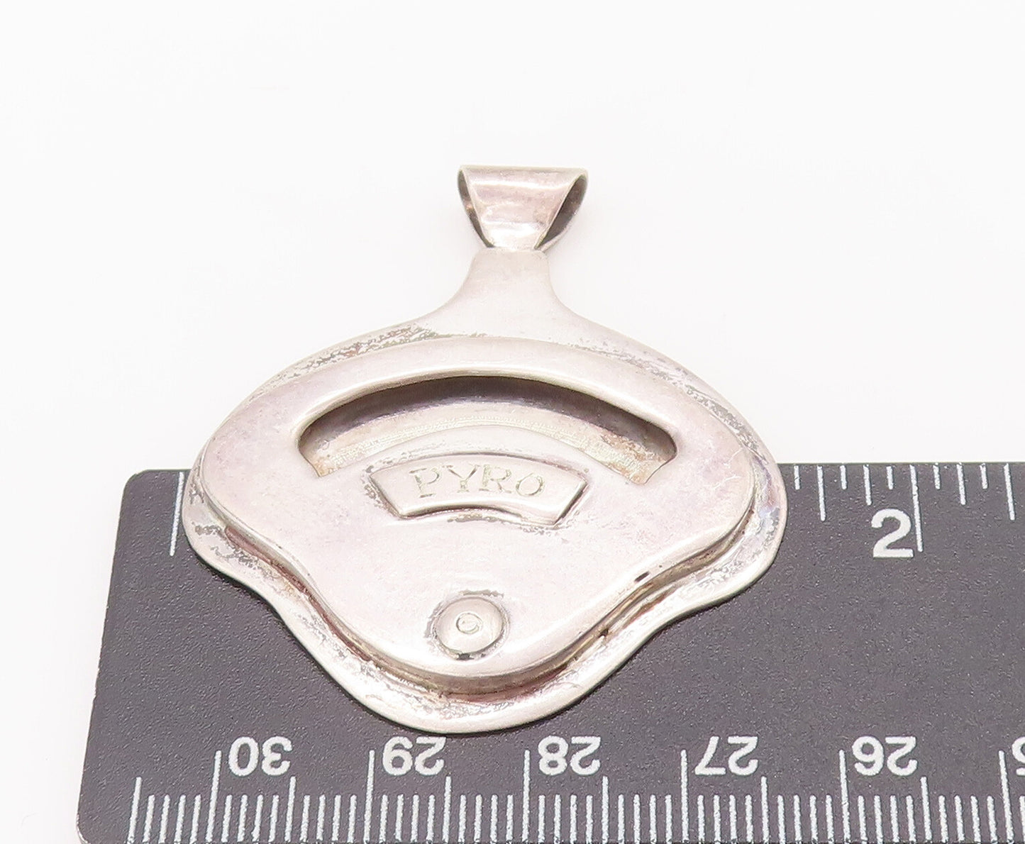 925 Sterling Silver Vintage Pendant Antique 3D Carved Weighing Scale  PT22670