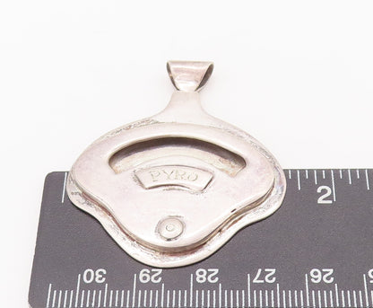 925 Sterling Silver Vintage Pendant Antique 3D Carved Weighing Scale  PT22670