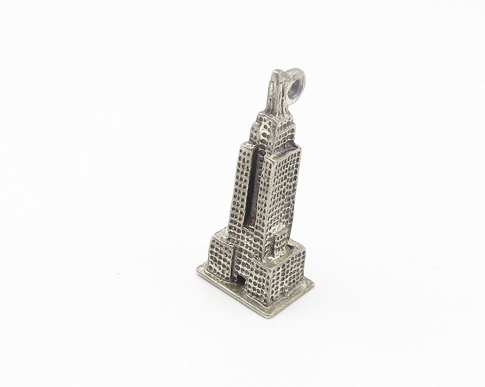 BEAU 925 Silver  Vintage Dark Tone Empire State Building Pendant  PT8663