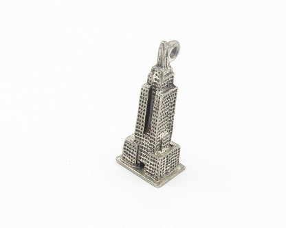BEAU 925 Silver  Vintage Dark Tone Empire State Building Pendant  PT8663