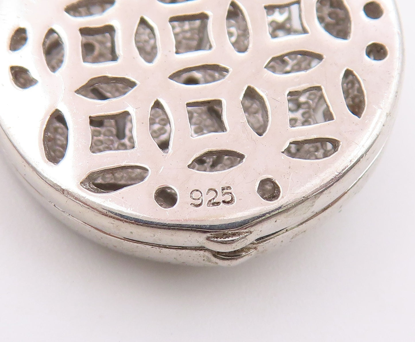 925 Sterling Silver Vintage Pendant Topaz Floral Mandala Charm OPENS  PT26363