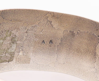 925 Sterling Silver Vintage Bracelet NAVAJO Geometric Pattern Wide Cuff  BT11945