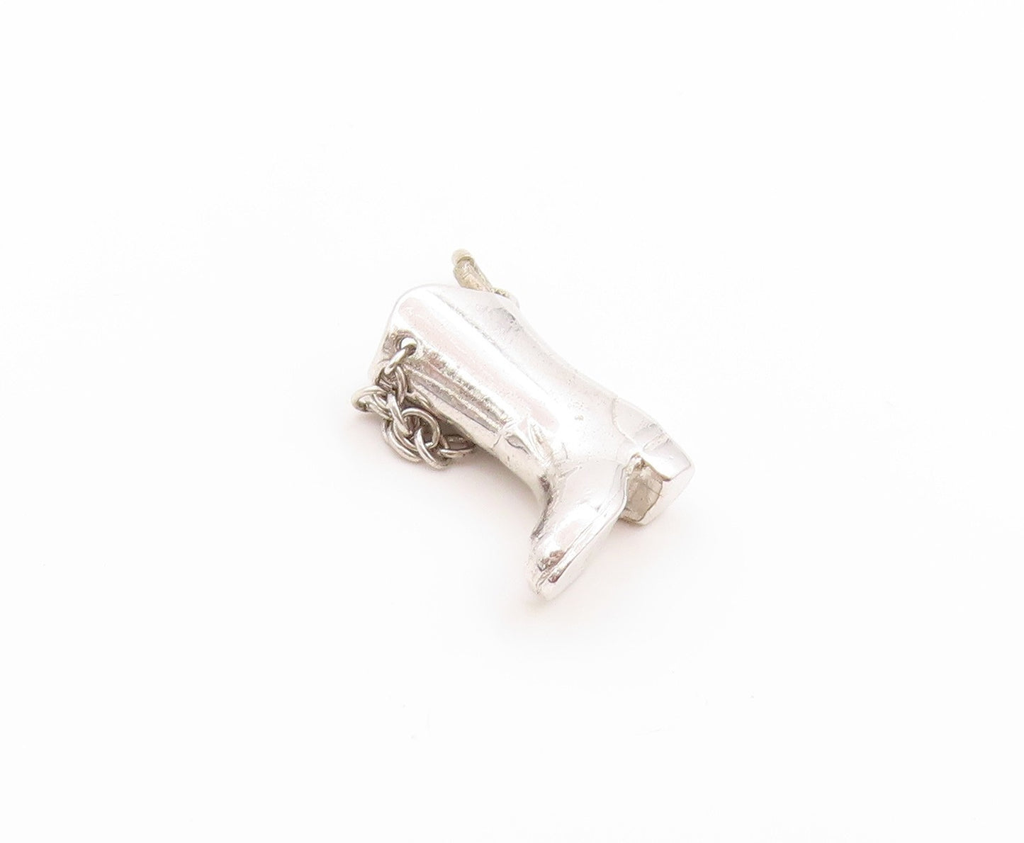 925 Sterling Silver Vintage Pendant High Knee Western Cowboy Boot Charm  PT25010