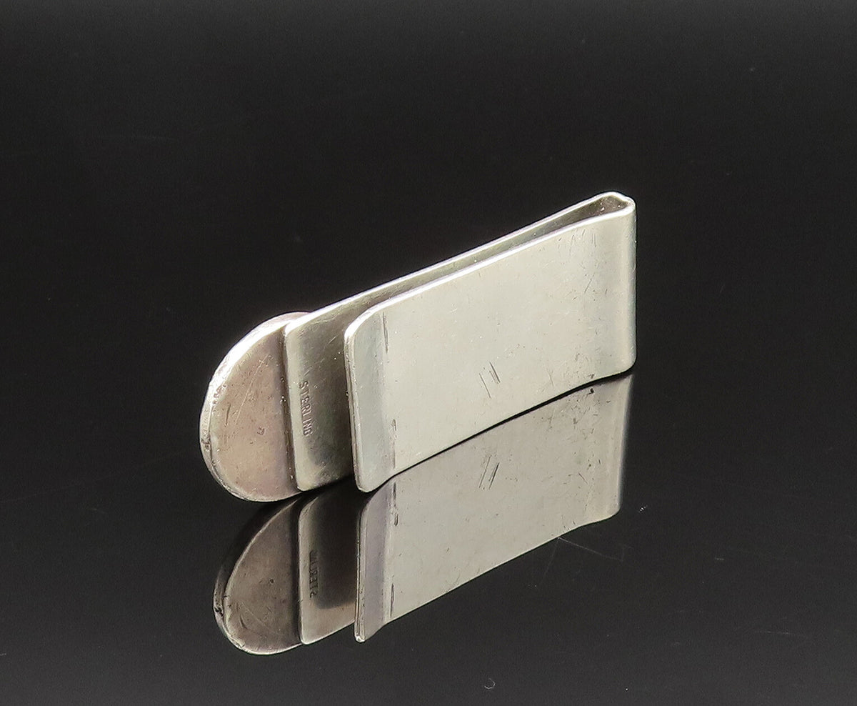 925 Sterling Silver  Vintage Minimalist Circle Accent Money Clip  TR3405