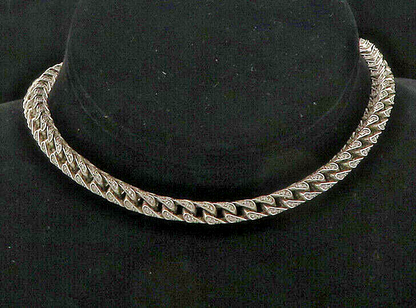 925 Sterling Silver  Vintage Cubic Zirconia Arrow Link Chain Necklace  NE2834