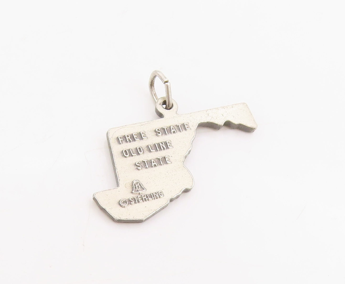 925 Sterling Silver Vintage Pendant Classic Maryland State Map Charm  PT25457