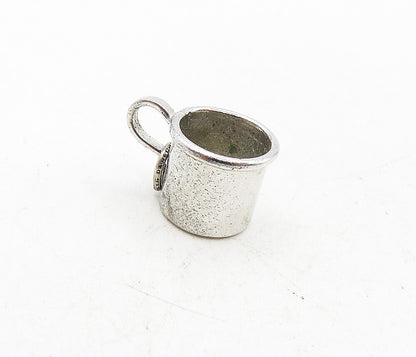 925 Sterling Silver  Vintage Petite Shiny Baby Etched Cup Pendant  PT6925