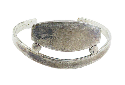 JG 925 Sterling Silver Vintage Dark Tone Modernist Cuff Bracelet  BT2327