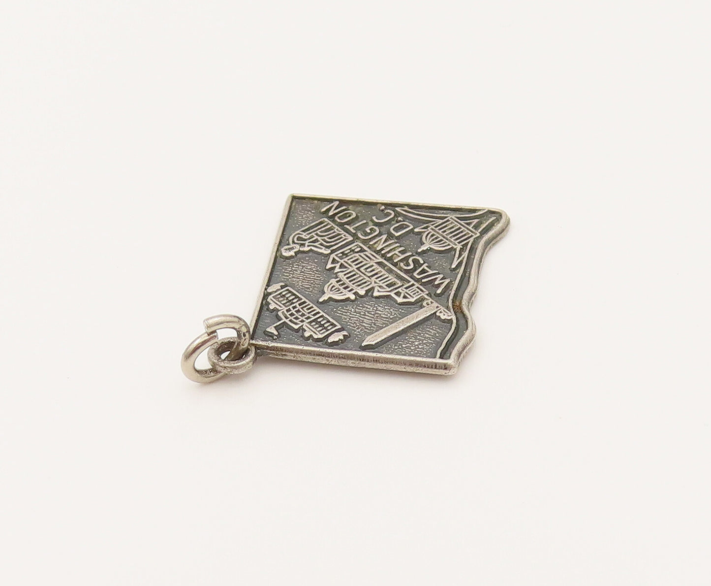 925 Silver  Vintage Washington DC Capital Building Souvenir Pendant  PT21934