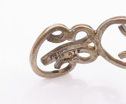925 Sterling Silver Vintage Bracelet MEXICO Swirly Floral Design Cutout  BT11327