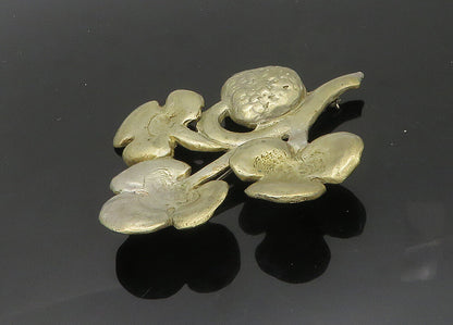 925 Sterling Silver  Vintage Heavy Floral Motif Brooch Pin  BP8208
