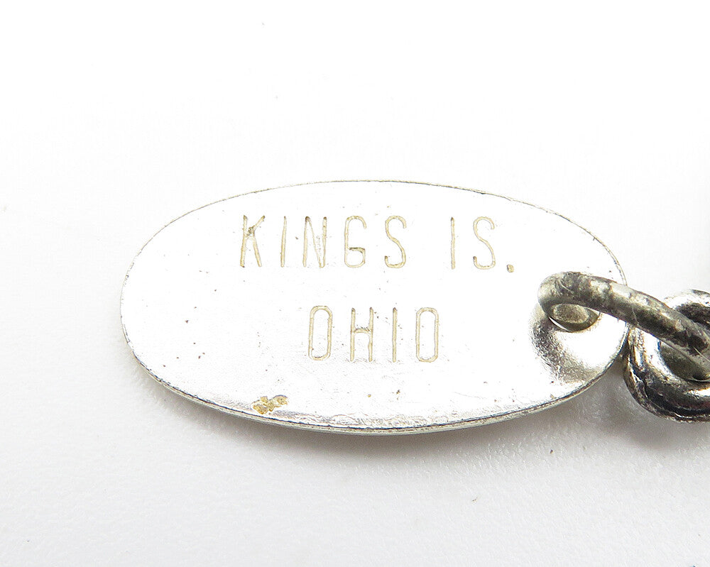 925 Sterling Silver  Vintage Oxidized King's Island Twist Drop Pendant  PT8245