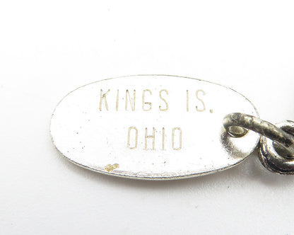 925 Sterling Silver  Vintage Oxidized King's Island Twist Drop Pendant  PT8245